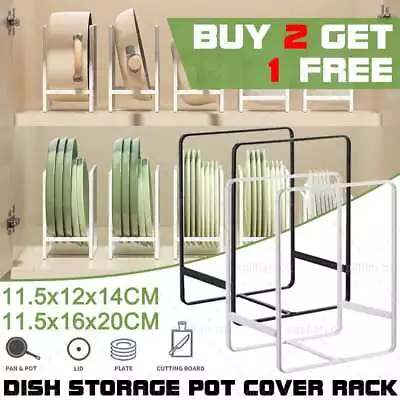 Rack Kitchen Organizer Kitchen Rack Dish Storage Pot Cover Rack Plate Holder Big • $10.55