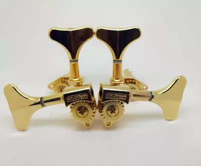 New Wilkinson 2L2R Open Gear Bass Guitar Tuner Machine Heads 1:20 Gold WJB-750 • $47.22