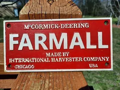 Cast Iron Mccormick Deering Farmall Sign Made By International Harvester Co • $9.99