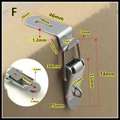 90 Degrees Duck-mouth Buckle Hook Lock Stainless Steel Spring Draw Toggle Latch • $7.34