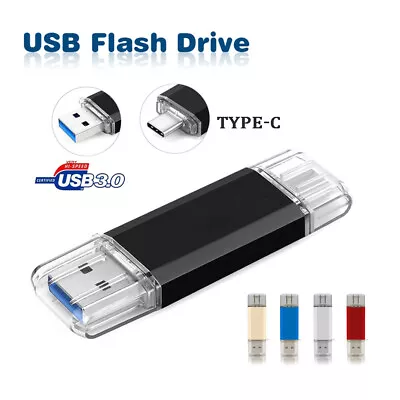 Type-C 3.0 USB Flash Drive 256GB 128GB 64GB 32GB 2in1 Pendrive Memory Data Stick • £5.75