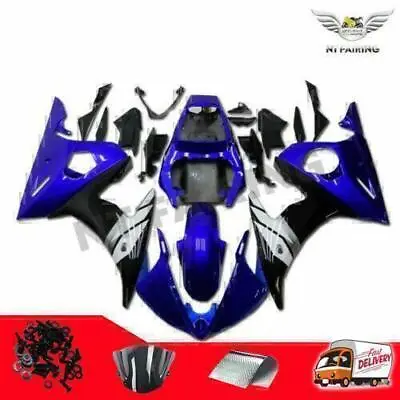$459.99 • Buy FU Blue Black Injection Body Kit Fairing Fit For 2003-2005 YZF R6 Yamaha M040