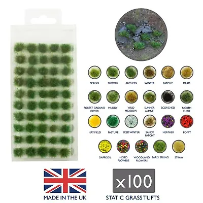 £5.49 • Buy 4mm Static Grass Tufts X 100 - Wargame Terrain Diorama Scenery