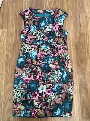 Bnwots. Darling. Size Medium. Ladies Multi Floral Print Smart Bodycon Dress • £4.99