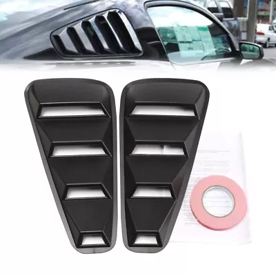 $29.90 • Buy For 2005-14 Ford Mustang 1/4 Quarter Side Window Louvers Scoop Cover Vent Black