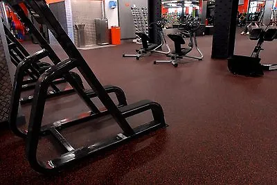 Black Red Everroll Classic Heavy Duty Slip Resistant Rubber Sports Gym Flooring • £23.99