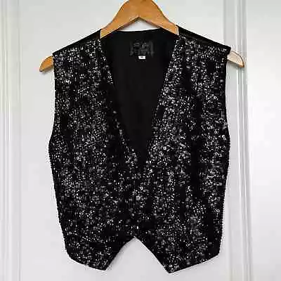 Vintage Sequin Beaded Vest By Tan Chho Size Small • $38