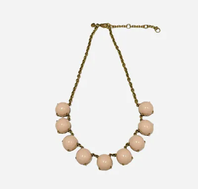 J Crew Bubble Necklace Pink Goldtone Chain Collar Statement • $19.99