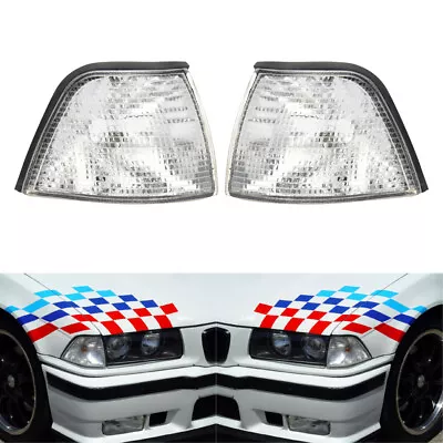 2x L+R Clear Corner Light Turn Signal Fit For BMW E36 3 Series 2 Door 92-98 • $32.63