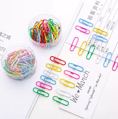 50pcs Colour Paper Clip Mini Clips Kawaii Stationery Photos Letter Paper Clip • $1.22