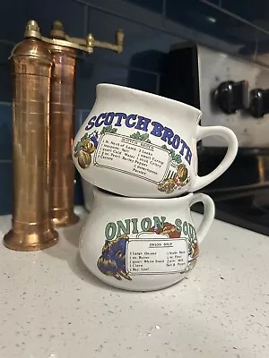 Vintage Dat'l Do It Soup Recipe Mugs Retro 70's Kitchen Set Of 2 • $10