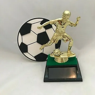 $8.99 • Buy ⚽jr. Soccer Trophy Male Black Base With Green Top  Free Personalizing
