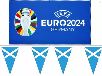 33ft Scotland Sky Blue Euro 2024 Saltire Flag Triangle Party Bunting Speedy Post • £5.95