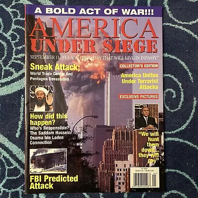 America Under Siege Magazine 2001 #1 Saddam Husein & Osama Bin Laden No Label VG • $8