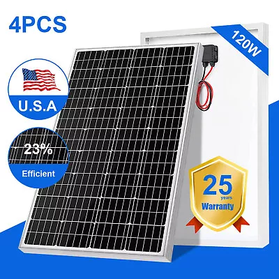 4pcs 120W 12V High Efficiency Mono Solar Panel Off Grid PV Power RV Home Rooftop • $345.96