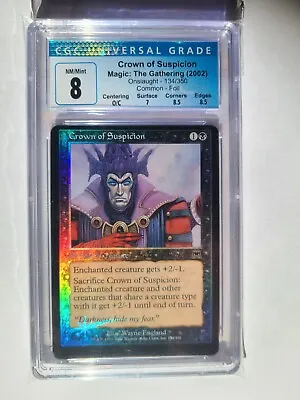 MTG MISCUT FOIL Crown Of Suspicion CGC 8 NM/MINT 2002 Onslaught Vintage Error • $37.95