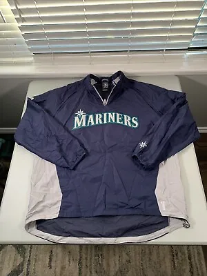 MLB Majestic Men’s Windbreaker Jacket Seattle Mariners Cool Base 1/4 Zip 2XL • $47.99