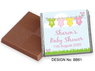 £8.99 • Buy 50 Personalised Chocolate Baby Favours, Baby Shower, Christening, 1st Birthday