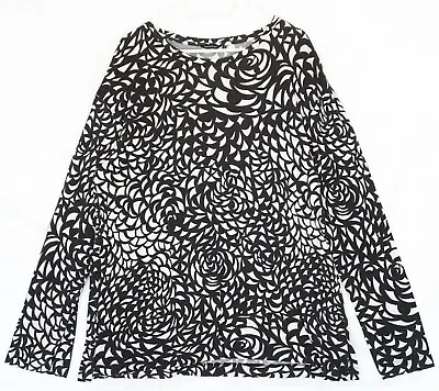 Marimekko Elona Black & White Abstract Long Sleeve Shirt Size 3XL • $31.50