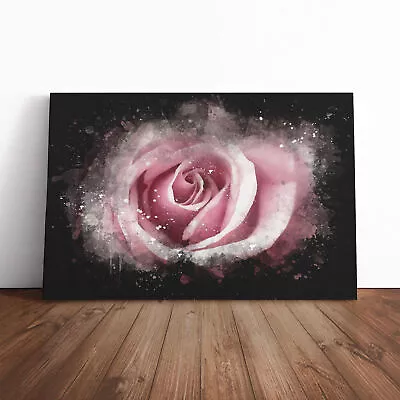 Pretty In Pink Rose Flower Canvas Wall Art Print Framed Picture Dining Room • £24.95