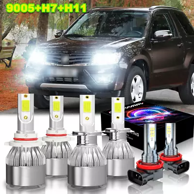 For 2006-2013 Suzuki Grand Vitara LED Headlight 9005 H7 H11 Fog Light Bulbs 6pcs • $29.99