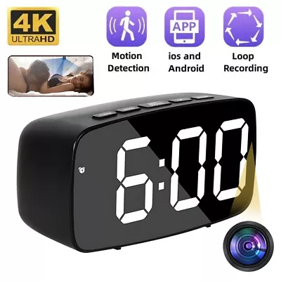 HD 1080P Alarm Clock Camera With Motion Tracking & Remote Viewing Home Security • $55