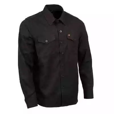 Milwaukee Leather MNG11655 Men's Solid Black Long Sleeve Cotton Flannel Shirt • $42.99