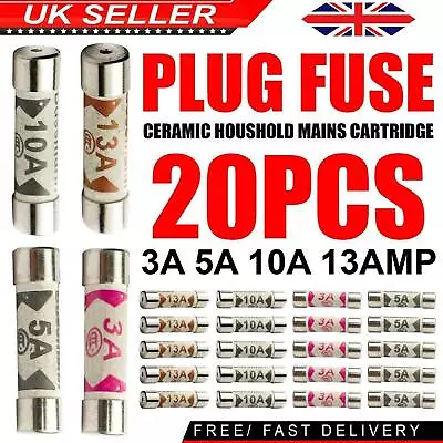 £2.97 • Buy Cartridge Fuses Mixed 13 Amp 3 Amp 5,10 Amp Mains Plug Household Ceramic BS1362