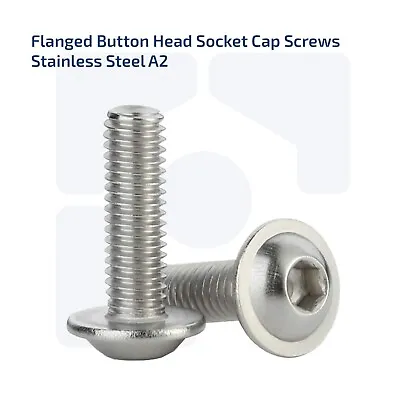 M6 Flanged Button Head Screws Allen Socket Bolts A2 Stainless Steel Din 7380 • £0.99
