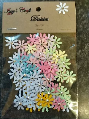 100 Small DAISY Flowers Card MAKING#111 CRAFT Wedding Table Birthday Gift Decor • £1.89