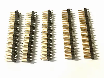 5X NEW GOLD 2.54mm 2x20 Pin (40 PIN) Double Row Male Pin Header Strip RM2-CMP17 • $8.95