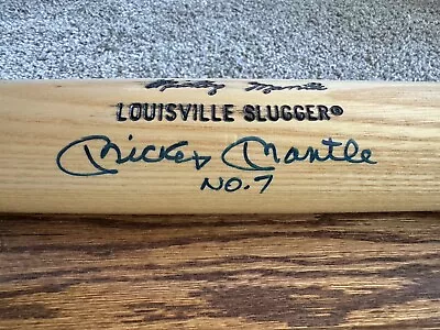 Mickey Mantle Autographed & Inscribed No. 7 Louisville Slugger 125 M110 Bat • $3200