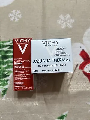 VICHY Aqualia Thermal Rehydrating Cream Rich For Dry Skin 0.51oz BNIB + SERUM • $7.99