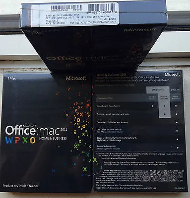 Microsoft Office Mac Home&Business 2011SKU W6F-00198SealedFull Retail License • $149.99