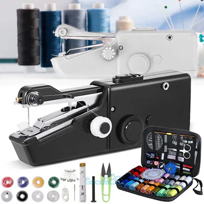 Mini Portable Electric Tailor Stitch Hand-held Sewing Machine +126Pcs Sewing Kit • $8.65