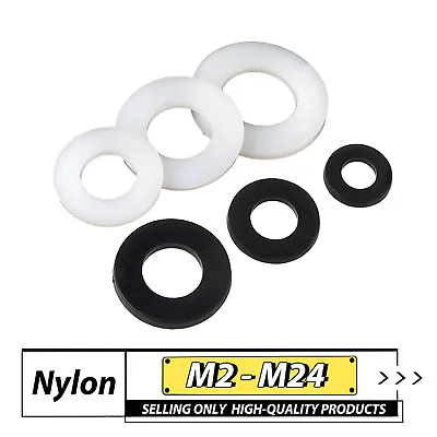 M2-M24 Nylon Flat Plain Washers Plastic Penny Washers Form A Repair Gasket • $3.49