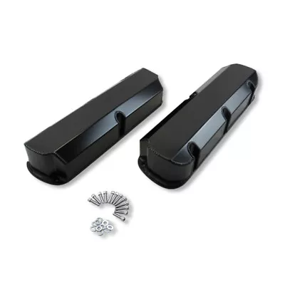 For Ford SBF 289 302 351 Fabricated Tall Aluminum Valve Covers Black Anodized • $129.68