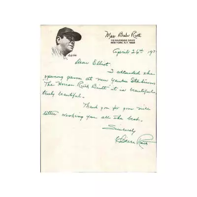 Mrs. Claire Babe Ruth Yankees Personalized Letter Autographed (JSA & SM Holos) • $499.99