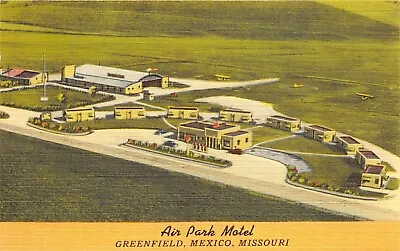 Greenfield Mexico Missouri 1940s Postcard Air Park Motel  • $7.43