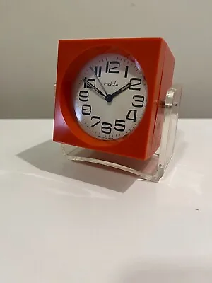 Ruhla Desk Clockrare Mid Century 70s Vintage Pop Art Orange Space Age. Nos • $299