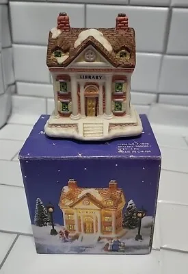 Vintage Christmas 1993 Porcelain Bisque Miniature Olde Town Village Library Box • $11.99