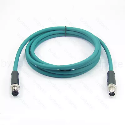 M12-8A Male D-coded To M12-8X X-Coded PUR Cable Profinet EtherCAT Fluke Tested • $56.57