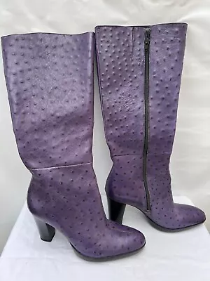 NWT Nine West Purple Ostrich Knee High Boots Karly 9M • $60