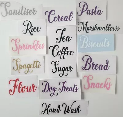 £1.40 • Buy Kitchen Labels Storage Jar Container Vinyl Decal Sticker Food Organise Mrs Hinch