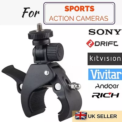 Bike Handlebar Mount For Sports Action Camera CAM04 ISHARE S100W RD32 V1 360°  • £7.99