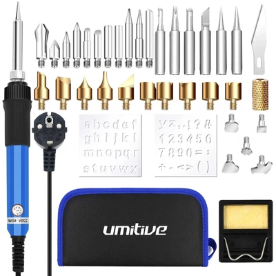 $24.97 • Buy 37 PCS Wood Burning Kit, Pyrography Pen Soldering Iron Wood Tool And Creative