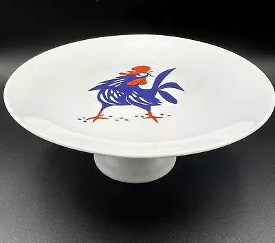 Naaman Israel Rooster Footed Cake Plate Fruit Dessert Stand 9  Vintage Rare • $40.50