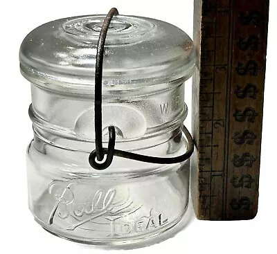 Antique Ball Ideal Half Pint Wire Seal Jar Original Bail Closure Lid Vtg Minty • $19.99