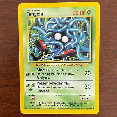 $2.49 • Buy Tangela 66/102 Common 4th Print UK Base Set Pokemon Card