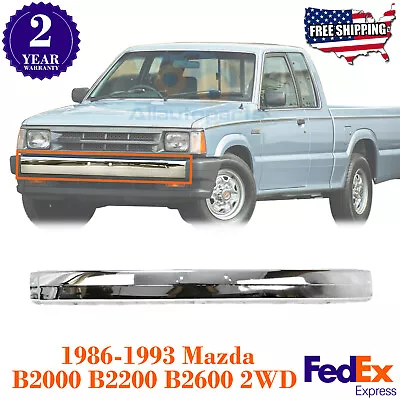 Front Bumper Chrome Without Molding Holes For 1986-1993 Mazda B2000 B2200 B2600 • $196.43